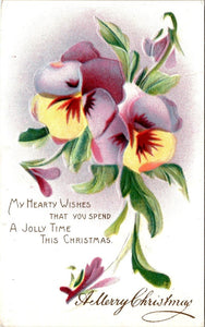 Postcard 1914 Christmas Flowers to Turtle Lake WI $$ 395789