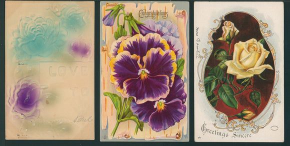 Postcards ASSORTMENT of ANTIQUE Floral Cards $$ 395810