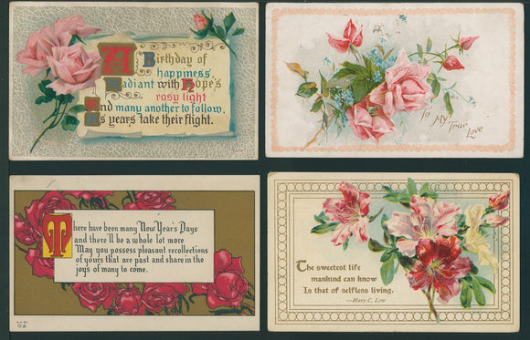 Postcards ASSORTMENT of ANTIQUE Floral Cards $$ 395811