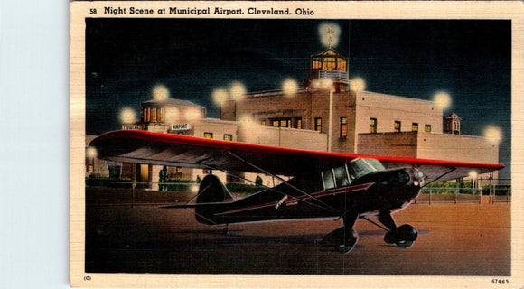 Postcard 1941 Cleveland OH Municipal Airport $$ 395856
