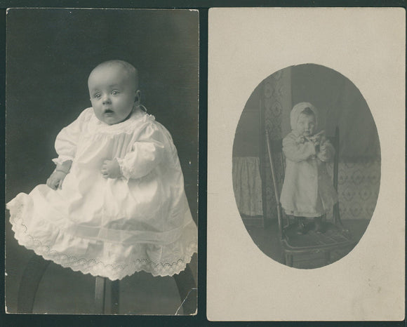 Postcards TWO ANTIQUE RP Infant Children $$ 395863
