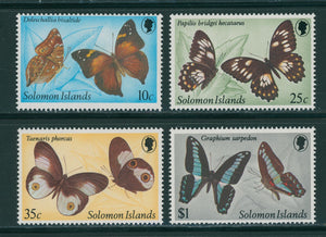 Solomon Islands Scott #461-464 MNH Butterflies Insects FAUNA CV$6+ 395892