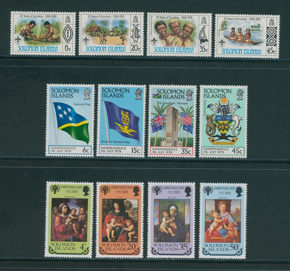 Solomon Islands Assortment #4 MNH 1978-'79 SETS Scouts Flags CV$5+ 395898