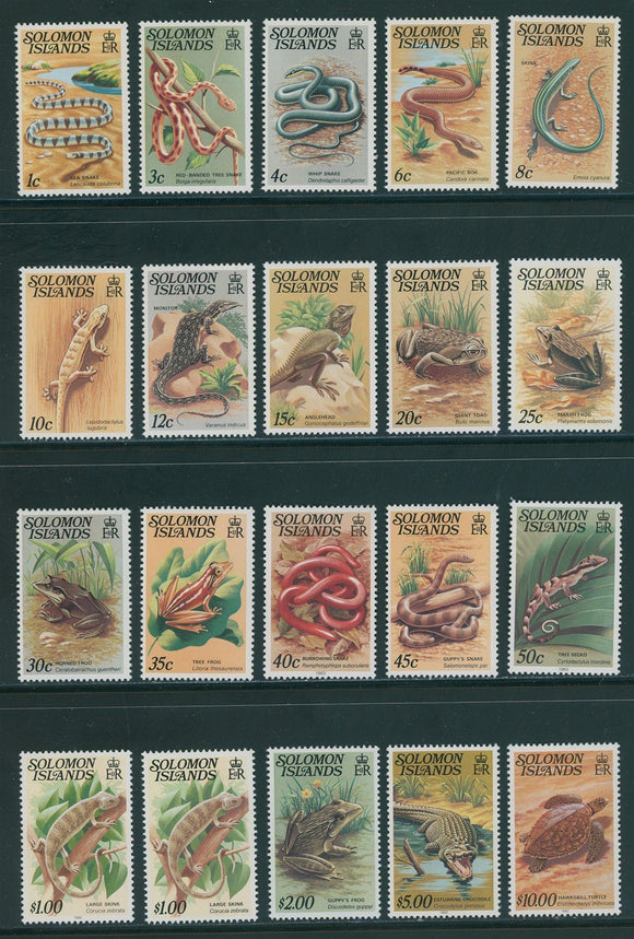 Solomon Islands Scott #397-412A MNH Snakes and Reptiles FAUNA CV$14+ 395903