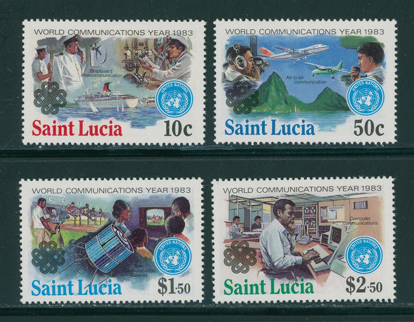 St. Lucia Scott #607-610 MNH World Communications Year WCY CV$4+ 395975