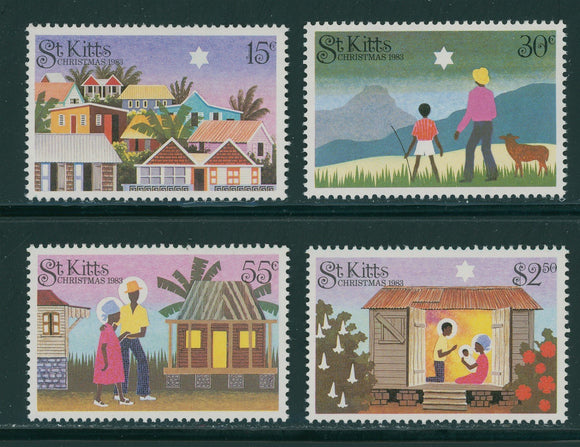 St. Kitts Scott #127-130 MNH Christmas 1983 $$ 395996