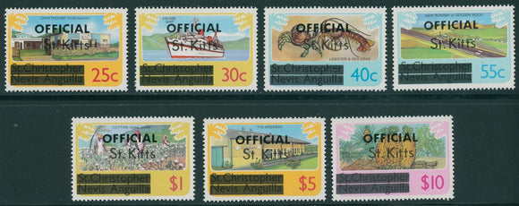St. Kitts Scott #O2a-O10a MNH OFFICIAL On 1st Issue UNWMK CV$22+ 396015