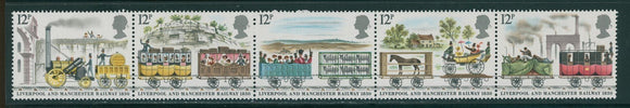 Great Britain Scott #908a MNH STRIP Liverpool and Manchester Railway $$ 396028