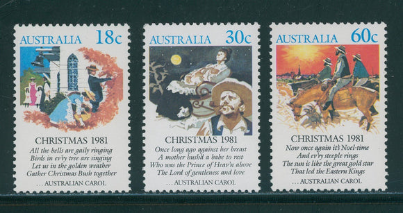 Australia Scott #811-813 MNH Christmas 1981 $$ 396066