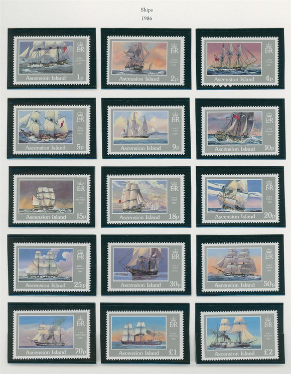 Ascension Scott #401-415 MNH 1986 Ships Issue CV$26+ 396152