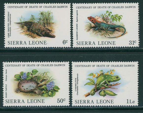 Sierra Leone Scott #571-574 MNH Darwin Death Centenary CV$12+ 396226