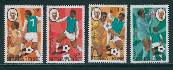 Sierra Leone Scott #547-550 MNH WORLD CUP 1982 Spain Soccer CV$8+ 396227