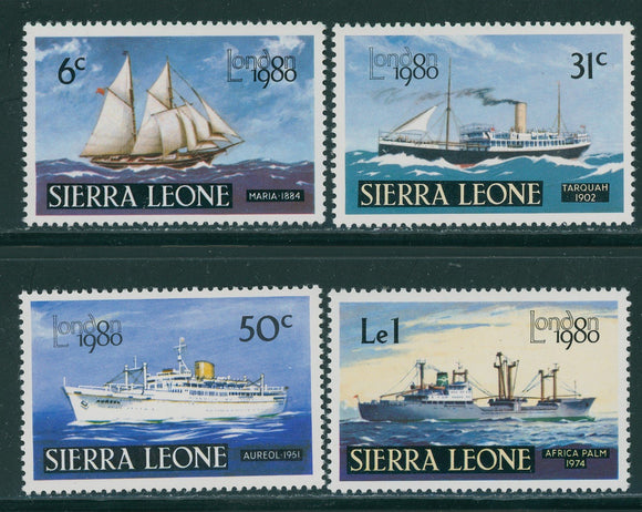 Sierra Leone Scott #481-484 MNH London '80 Stamp EXPO Ships CV$3+ 396243