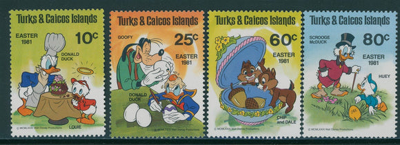 Turks & Caicos Scott #476-479 MNH Easter 1981 Disney CV$6+ 396261