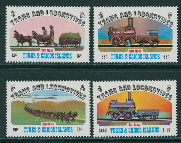 Turks & Caicos Scott #550-553 MNH Trains and Locomotives CV$5+ 396264