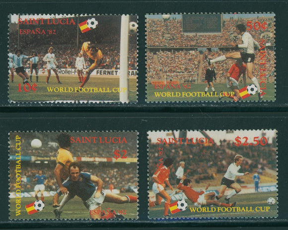 St. Lucia Scott #578-581 MNH WORLD CUP 1982 Spain Soccer Football CV$5+ 396332