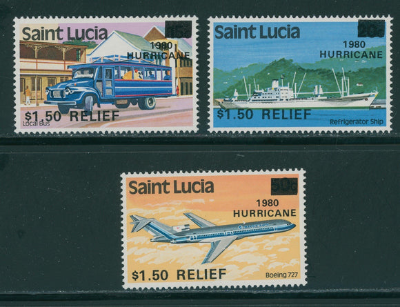 St. Lucia Scott #531-533 MNH 1980 Hurricane Relief $$ 396339