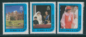 Turks & Caicos Scott #530A-530C MNH Princess Diana's 21st CV$4+ 406605