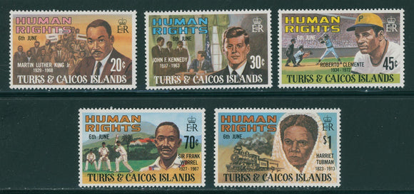 Turks & Caicos Scott #457-461 MNH Civil Rights Leaders MLK CV$3+ 406609