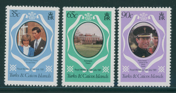 Turks & Caicos Scott #486-488 MNH Prince Charles Lady Diana from Sheets $ 406611