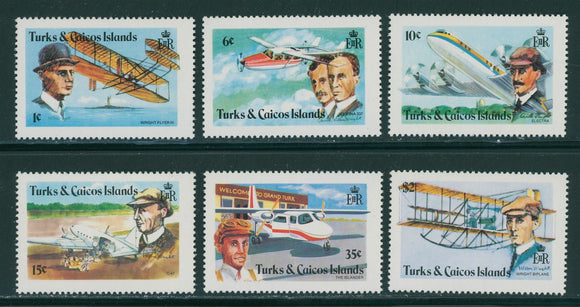 Turks & Caicos Scott #347-352 MNH Aviation Progress CV$3+ 406619