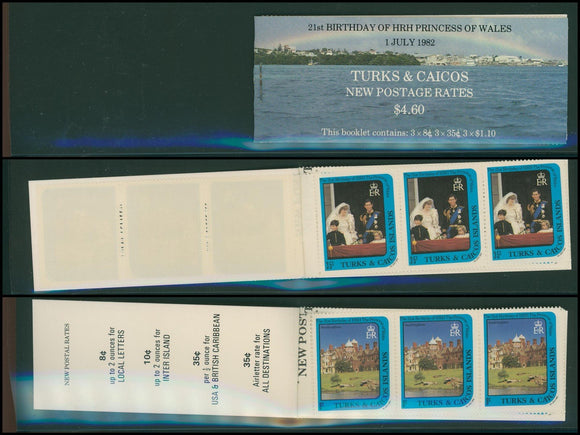 Turks & Caicos Scott #530A-533 MNH BOOKLET Princess Diana 21st $$ 406670