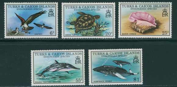Turks & Caicos Scott #380-384 MNH Fauna Marine Life Birds Whales CV$8+ 406791