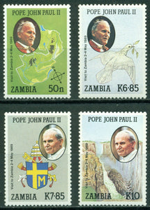 Zambia Scott #470-473 MNH State Visit of Pope John Paul II CV$14+