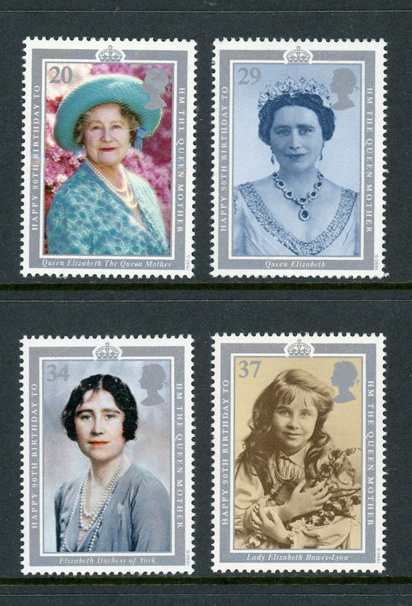 Great Britain Scott #1327-1330 MNH Queen Mother Elizabeth 90th CV$3+ 406822