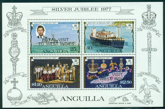 Anguilla Scott 300a MNH QEII Royal Visit Ships Coronation Map $$
