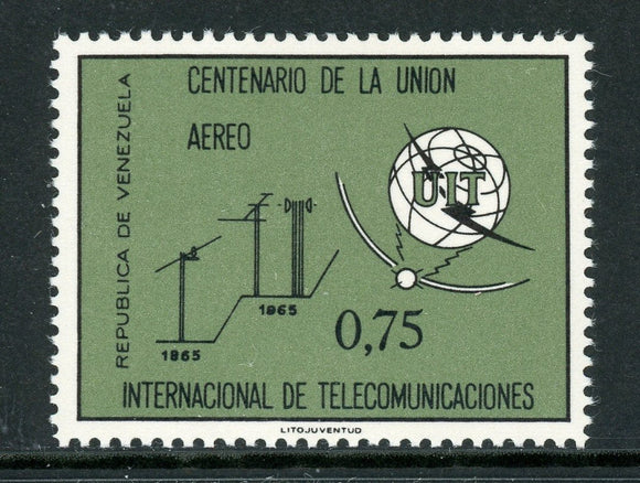 Venezuela Scott #C908 MNH ITU Centenary Satellites MAPS $$