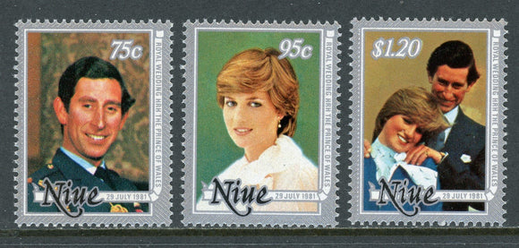 Niue Scott #340-342 MNH Prince Charles Lady Diana Wed CV$2+ 408444