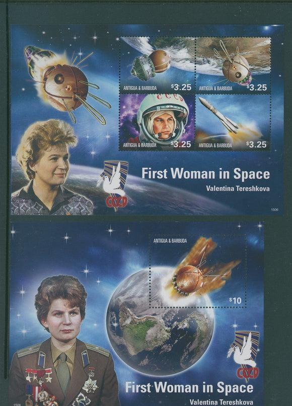 Antigua Scott #3281-3282 MNH S/S 1st Woman in Space 50th ANN CV$17+ 408635