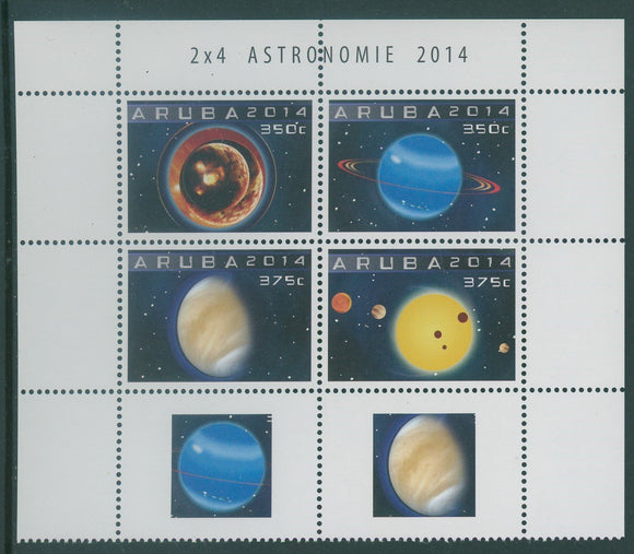 Aruba Scott #439 MNH BLOCK of 4 Astronomy SPACE CV$16+ 408641