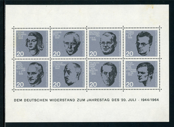 Germany note after Scott #890 MNH SHEET German Nazi Resistance CV$6+ 408701 ISH