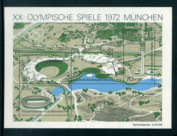 Germany Scott #B489 MNH S/S OLYMPICS 1972 Munich CV$5+ 408731 ISH