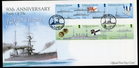 Falkland Islands Scott #873-874 MNH FDCover Battle of Falklands $$ 409889 ISH