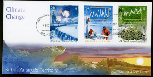 British Antarctic Territory Scott #342-344 FIRST DAY COVER Climate $$ 409890 ISH