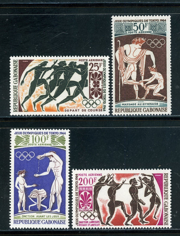 Gabon Scott #C22-C25 MNH OLYMPICS 1964 Tokyo CV$8+ 410033 ISH