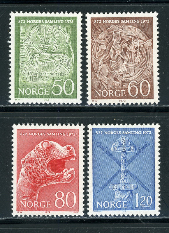 Norway Scott #586-589 MNH 1100th ANN of Unification CV$5+ 410082 ISH