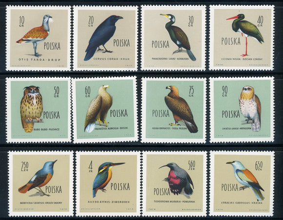 Poland Scott #935-946 MNH Birds FAUNA CV$22+ 410085 ISH