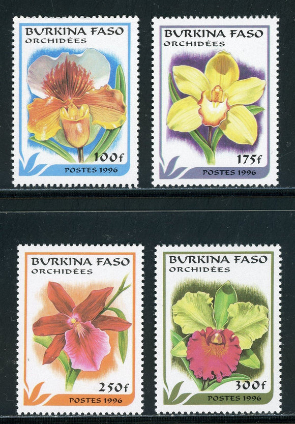 Burkina Faso Scott #1083-1086 MNH Orchids Flowers FLORA CV$5+ 410140 ISH