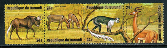 Burundi Scott #C221 MNH STRIP of 4 Wildlife FAUNA CV$11+ 410143 ISH