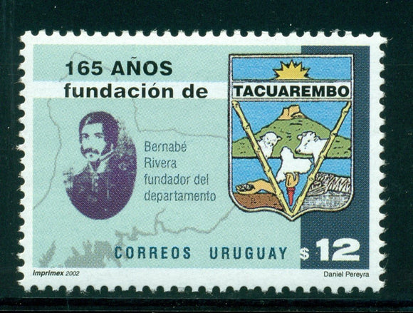 Uruguay Scott #1949 MNH Dept. of Tacquarembó 165th ANN CV$6+