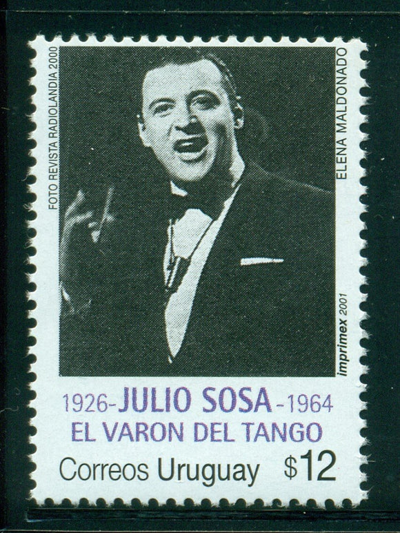 Uruguay Scott #1934 MNH Julio Sosa Tango Singer CV$8+