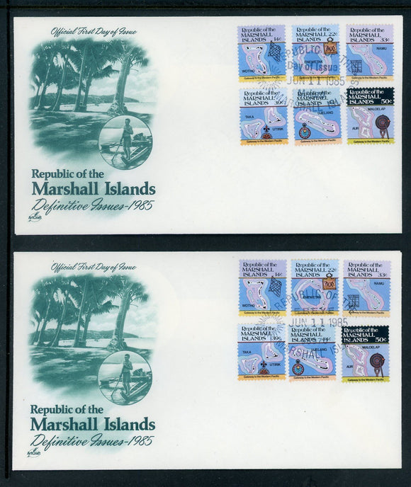 Marshall Islands Scott #40//49 MNH FIRST DAY COVERS 1985 MAPS $$ 414099