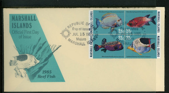 Marshall Islands Scott #77a FIRST DAY COVER Reef and Lagoon Fish FAUNA $$ 414103