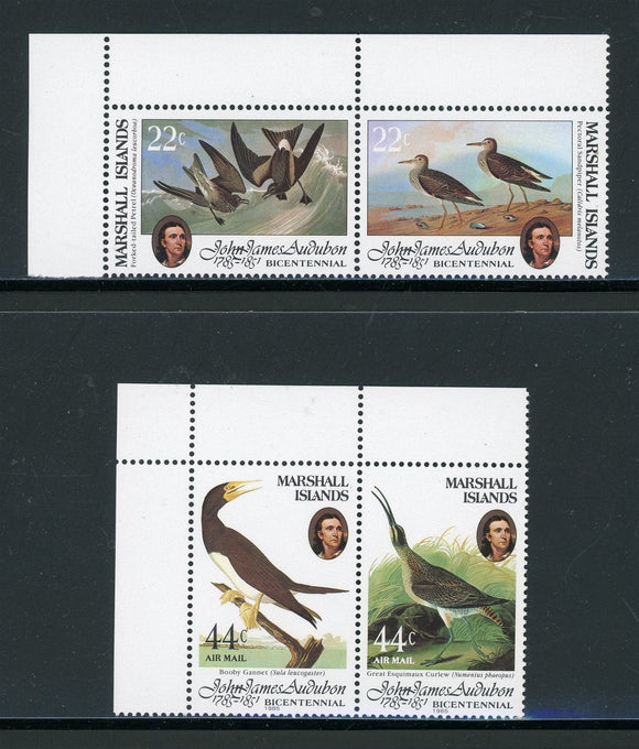 Marshall Islands Scott #64a//C2a MNH PAIRS Audubon Bicentenary CV$3+ 414104