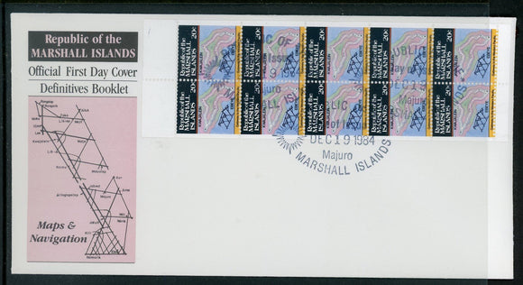 Marshall Islands Scott #41a FIRST DAY COVER BKLT PANE Maps 20c $$ 414117