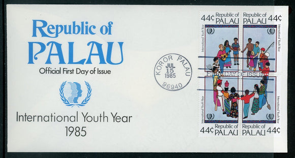 Palau Scott #89a FIRST DAY COVER Int'l Youth Year BLK $$ 414138